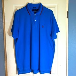 U.S. Polo Association 97% cotton 3% spandex stretch fit blue polo shirt size: XL